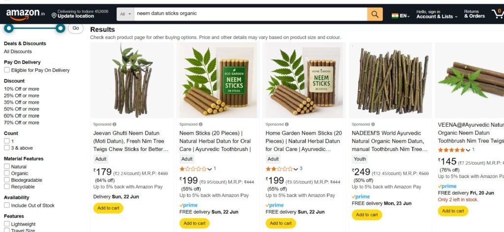 Neem Organic Datun Business Amazon